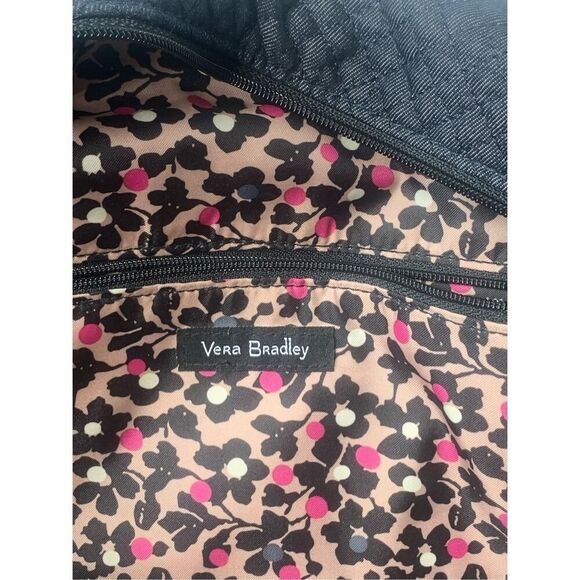 Vera Bradley Iconic 100 Denim Gray Weekender Travel Bag Crossbody Strap Handles - Picture 8 of 13